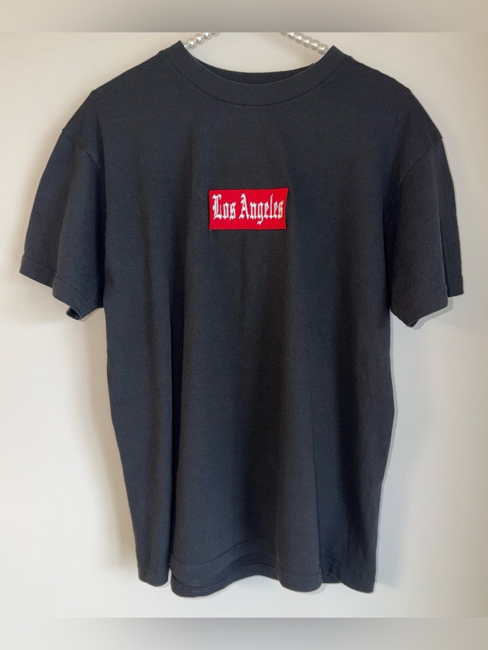 LADRFT Los Angeles Applique Graphic T-Shirt Charcoal Black Size L Short Sleeve
